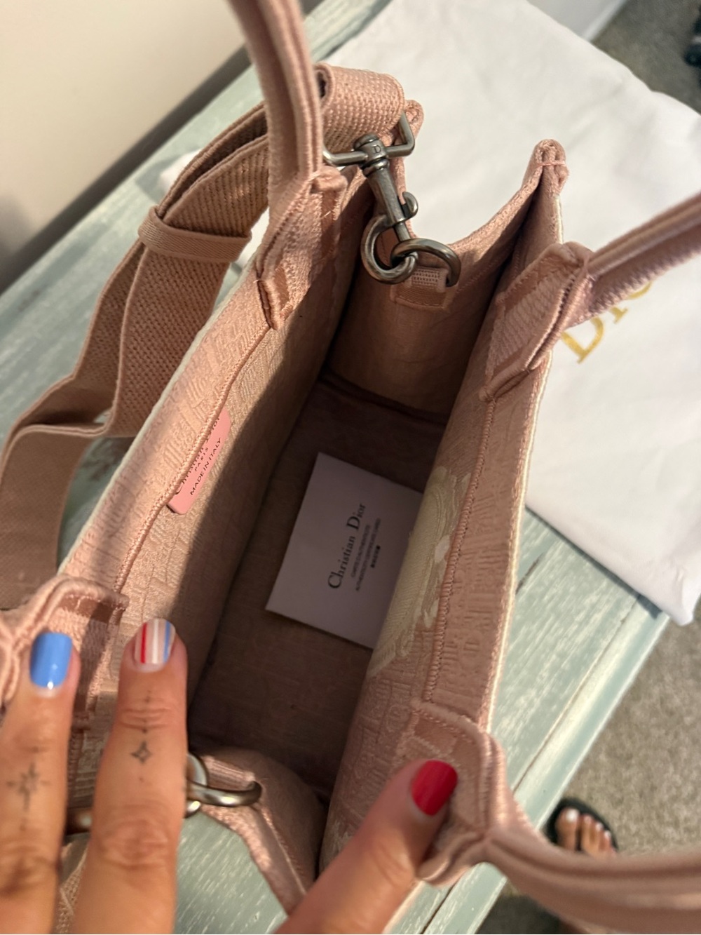Pink Embroidered Book Tote - Dior - Picture 8 of 11